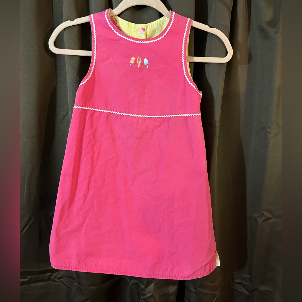 Girls Reversible Dress, I Truely Am Guessing But, I Would Say About A 6-6x,Snaps